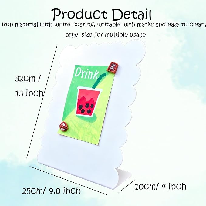 2 Pack Metal White Scalloped Magnet Display Board