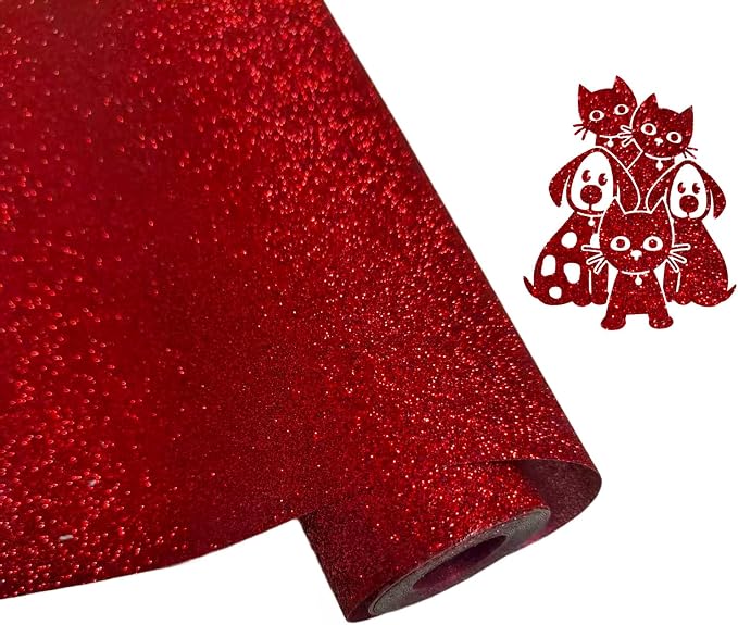 Efuncro- Red Glitter HTV Heat Transfer Vinyl