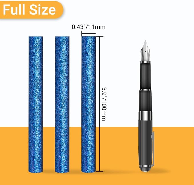 Manarty Glitter Sapphire Blue Hot Melt Glue Stick, Adhesive EVA Glue Sticks