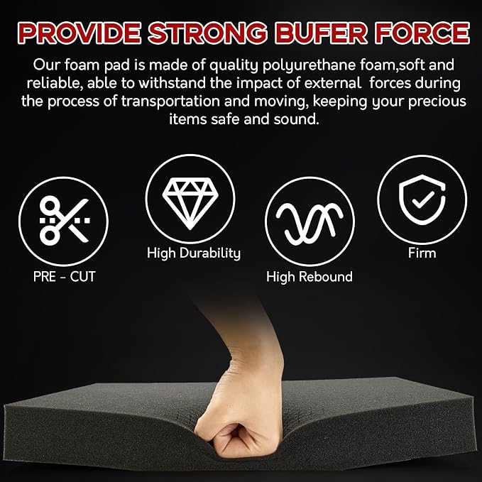 PINGMIC 4 Pack Gun case foam -16 x 12 x 1.5 Inch Pick and Pluck Foam Sheets