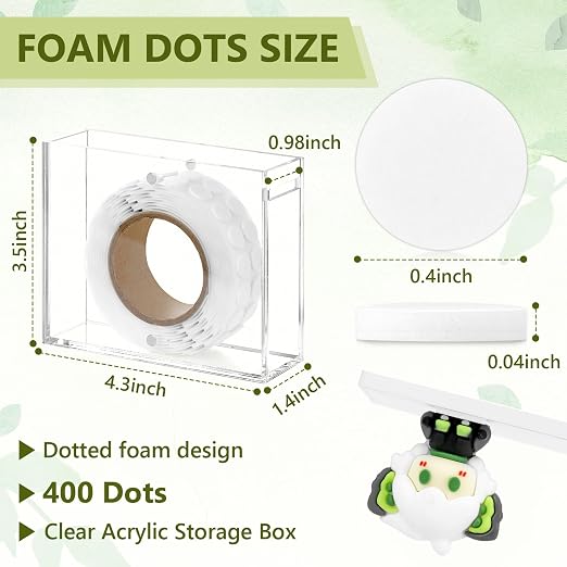 400 PCS 1mm Double Sided Foam Dots