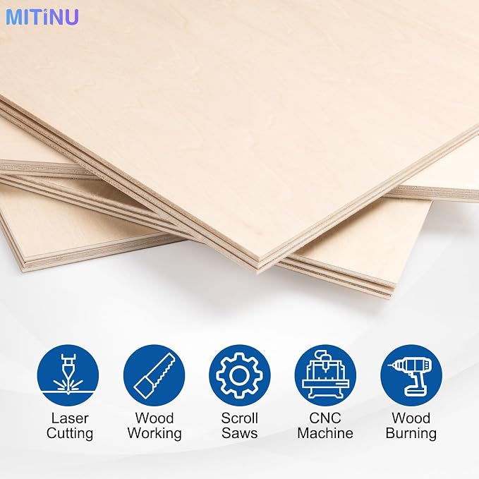 30 Pack Basswood Sheets for Crafts, Wood Burning, Architectural Models