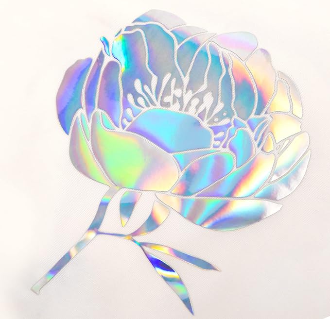 VINYL FROG Silver Holographic Heat Transfer Vinyl 12" x5ft Silver HTV Vinyl