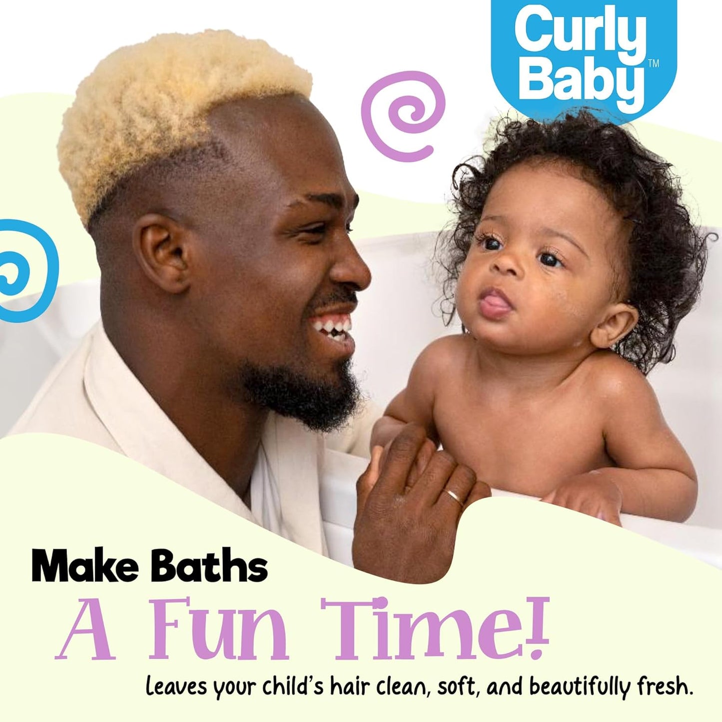 Curly Shampoo - Tear-Free, Fragrance-Free, Dermatologist-Tested, Hypoallergenic Kids Shampoo for Curly, Kinky, Coily Hair - Gentle Cleanse, Moisturizing, Promotes Healthy Hair Growth - 8oz