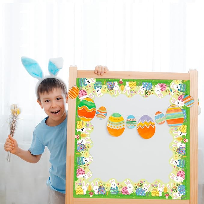69 Feet Easter Bunny Egg Bulletin Board Borders