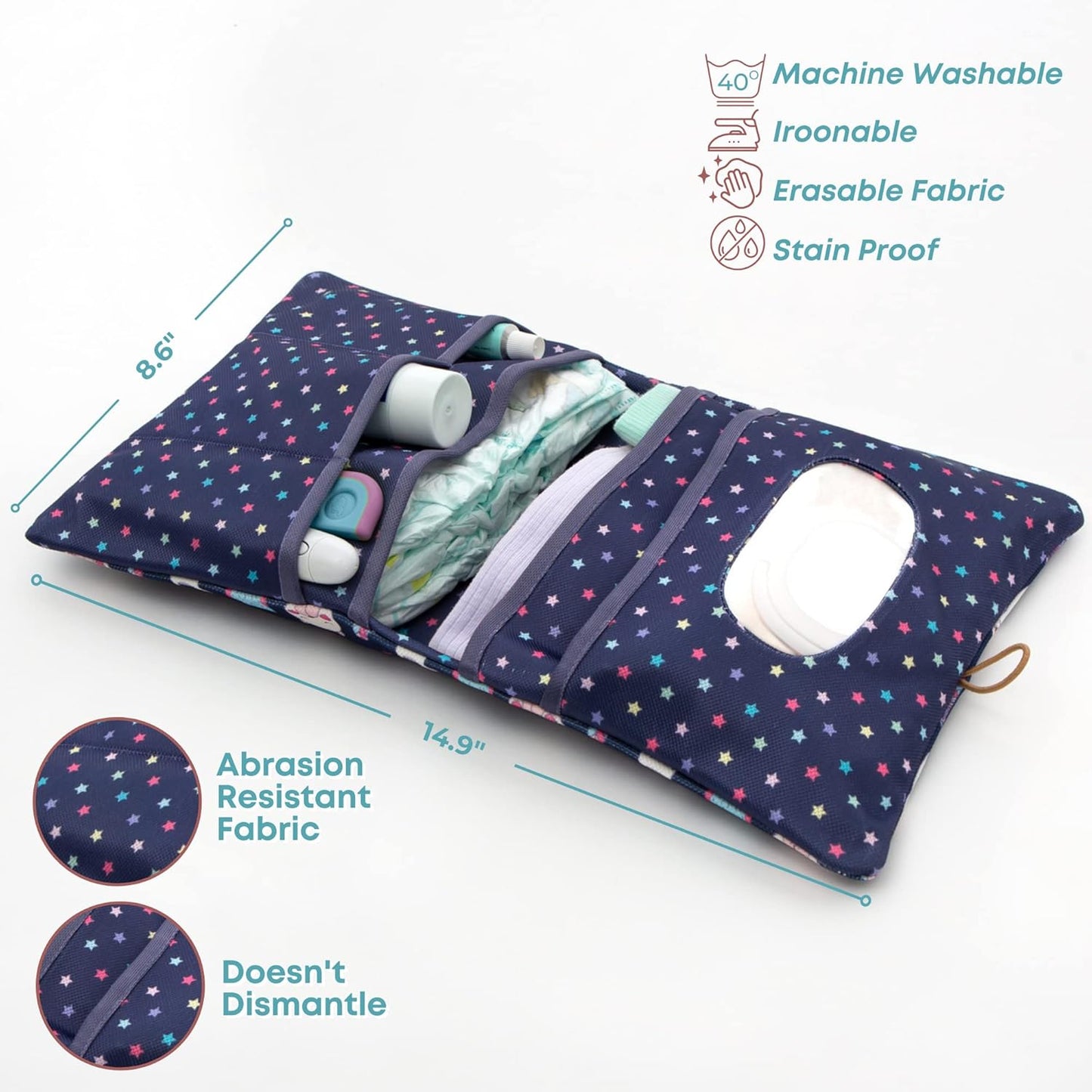 HAMUR Baby Diaper Bag Organizer – Travel-Friendly, Compact & Foldable | Stroller Pouch for Newborn Essentials – Must-Have for Boys & Girls (Purple)