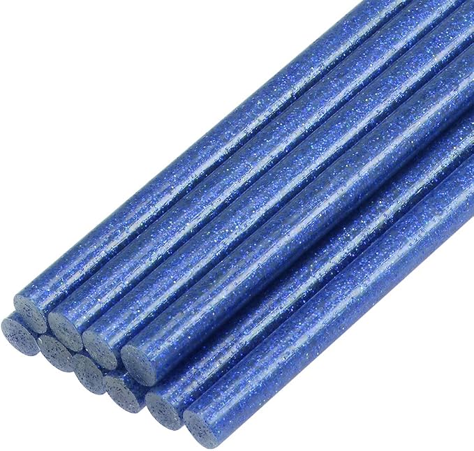 uxcell Mini Hot Glue Sticks for Glue Gun 0.27-inch x 4-inch Dark Blue Glitter