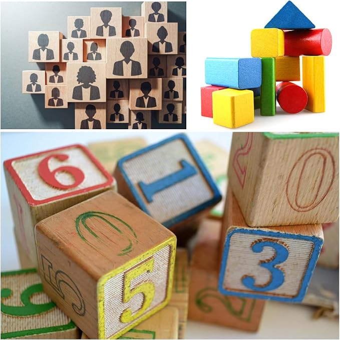 MUXGOA Wood Blocks for Crafts, 2 Inch Unfinished Wooden Cubes Natural Wood