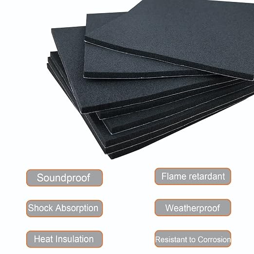 Rubber Adhesive Pads 4 Pcs 6" x 6" x 1/8" Neoprene