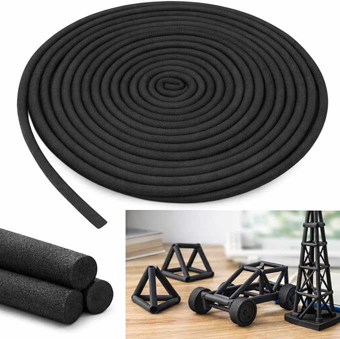 Frienda 1 Inch x 40 Ft Black Foam Noodles