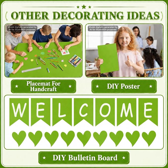Lime Green Bulletin Board Roll Non-Woven Fabric Poster 16in X 20ft | Back to