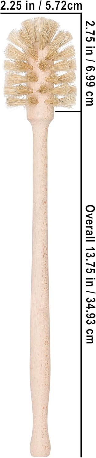 REDECKER Bottle Brush Cleaner - Horsehair and Beechwood Handle for Vases, Pitchers, Mugs, and Baby Bottles, 13-3/4 Inch, Dense Natural Bristles - Wooden Bottle Brush - Bottle Brush Wood Handle