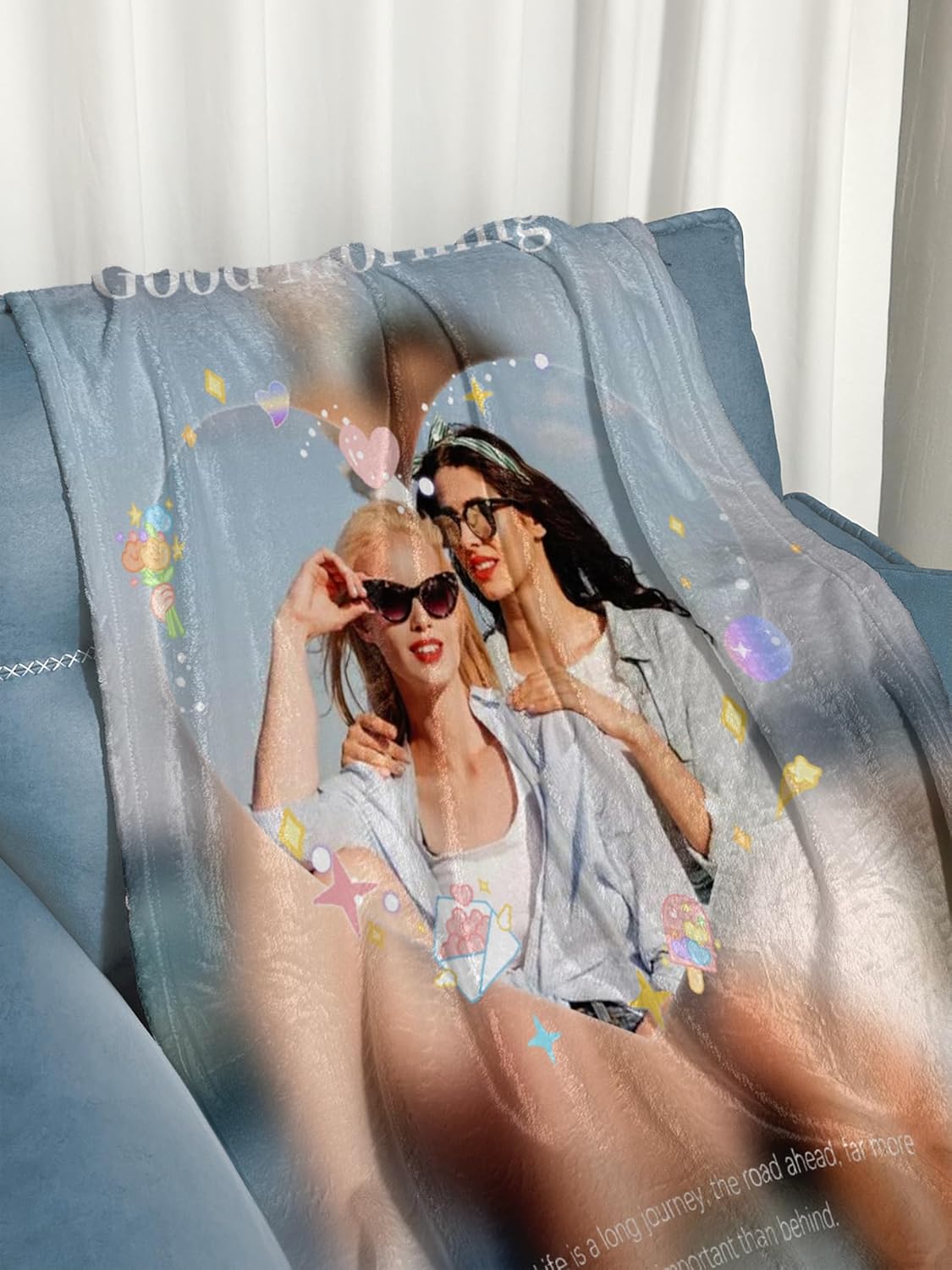 Personalized Blanket with Photos Text Custom Blanket Thows with Picture Customizable Flannel Blankets Gifts for Mom Dad Couple Girlfriend Boyfriend Wife Husband