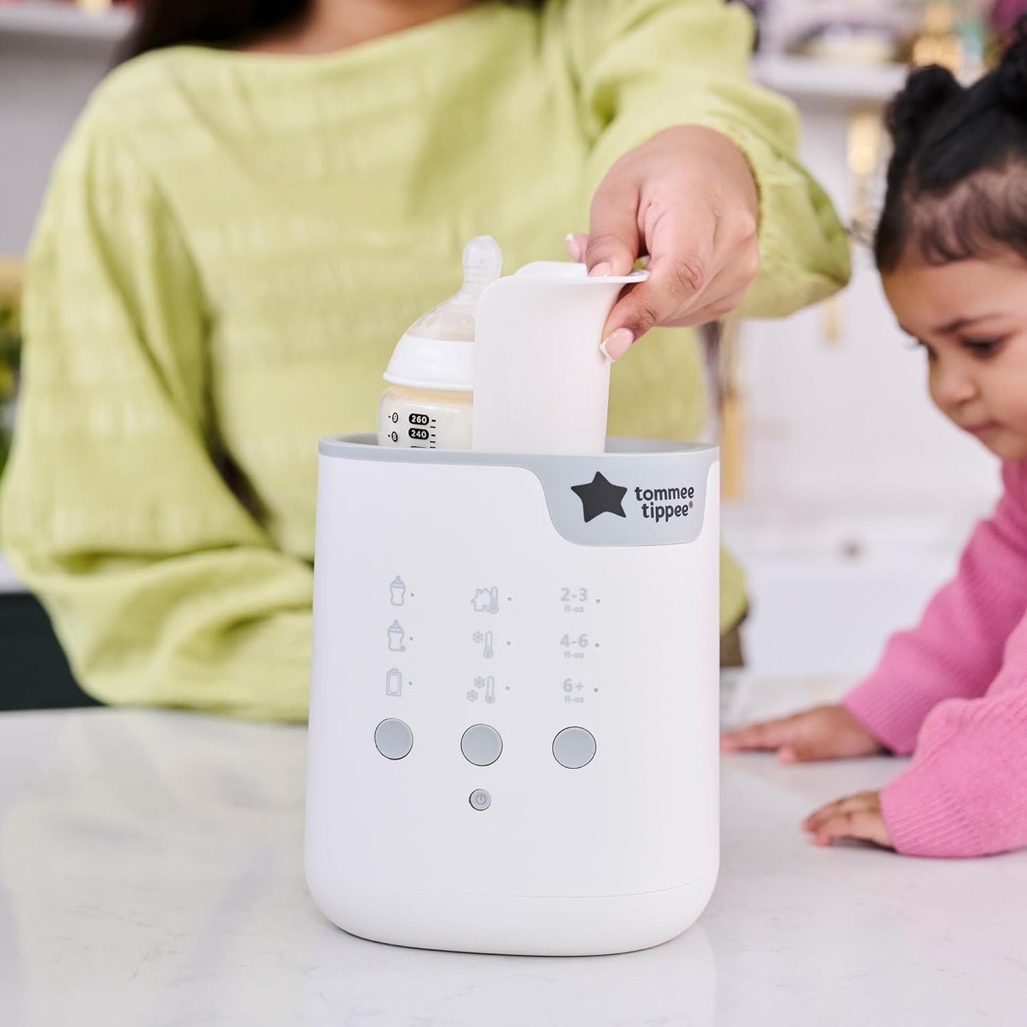 Tommee Tippee Baby Bottle and Food Warmer, Warms Breast Milk, Formula, Jars and Pouches to Body Temperature in Minutes, Automatic Timer, Touch Settings, White