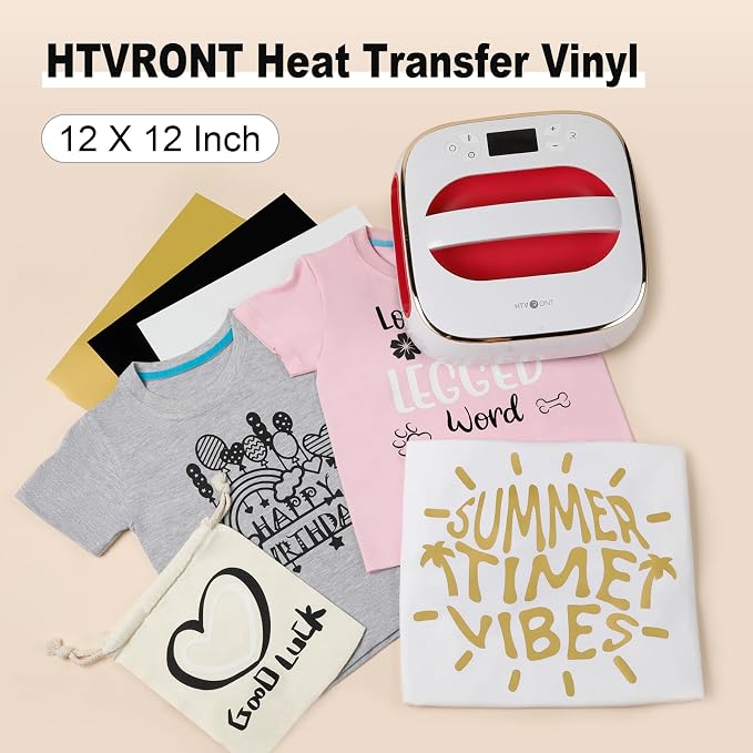 HTV Heat Transfer Vinyl: 5 White HTV Vinyl and 4 Black Heat Transfer Vinyl | 5