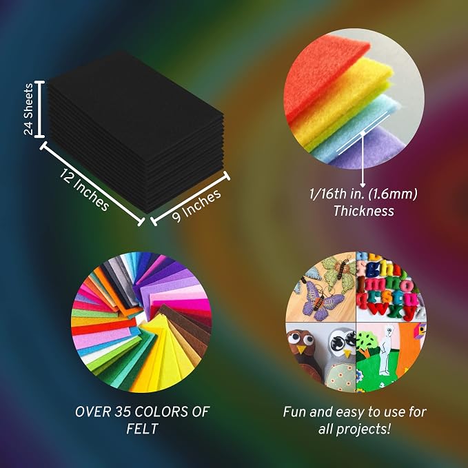 FabricLA Acrylic Felt Sheets for Crafts