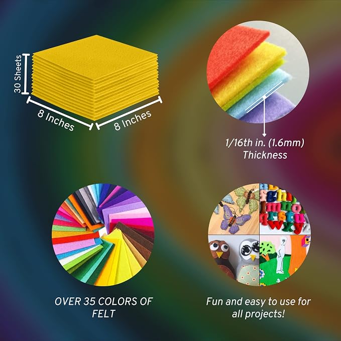 FabricLA Acrylic Felt Sheets for Crafts