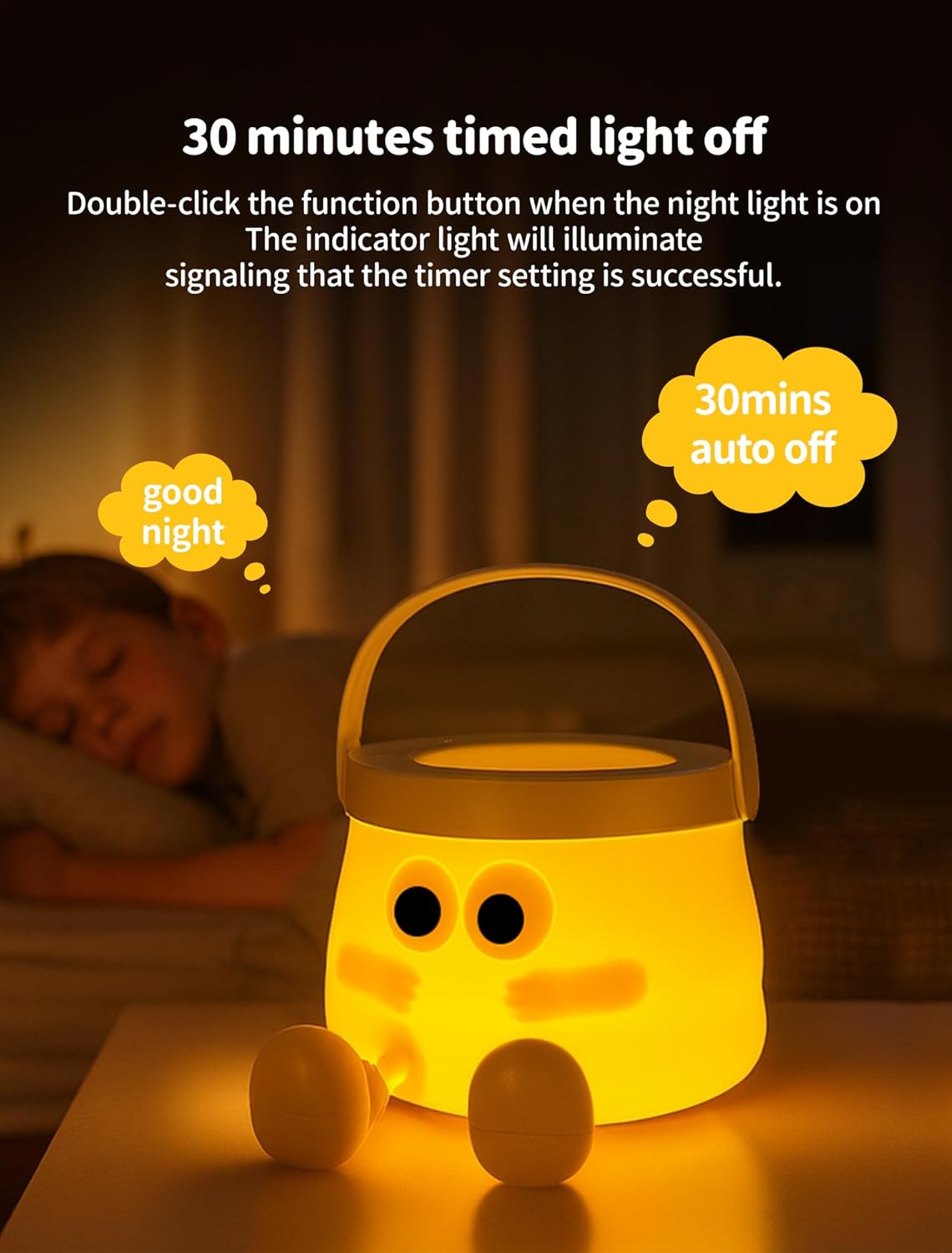 Pumpkin Night Light for Kids, Rechargeable Bedside Lamp, Portable Handheld Night Lamps, Pumpkin Lantern Lamp for Office, Room Decor, Cute Sleep Nightlight, Funny Gifts for Baby Teen Adult