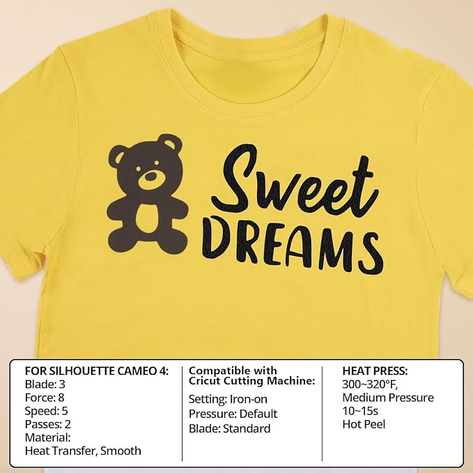 HTVRONT Puff Vinyl Heat Transfer, Puff Iron on Vinyl