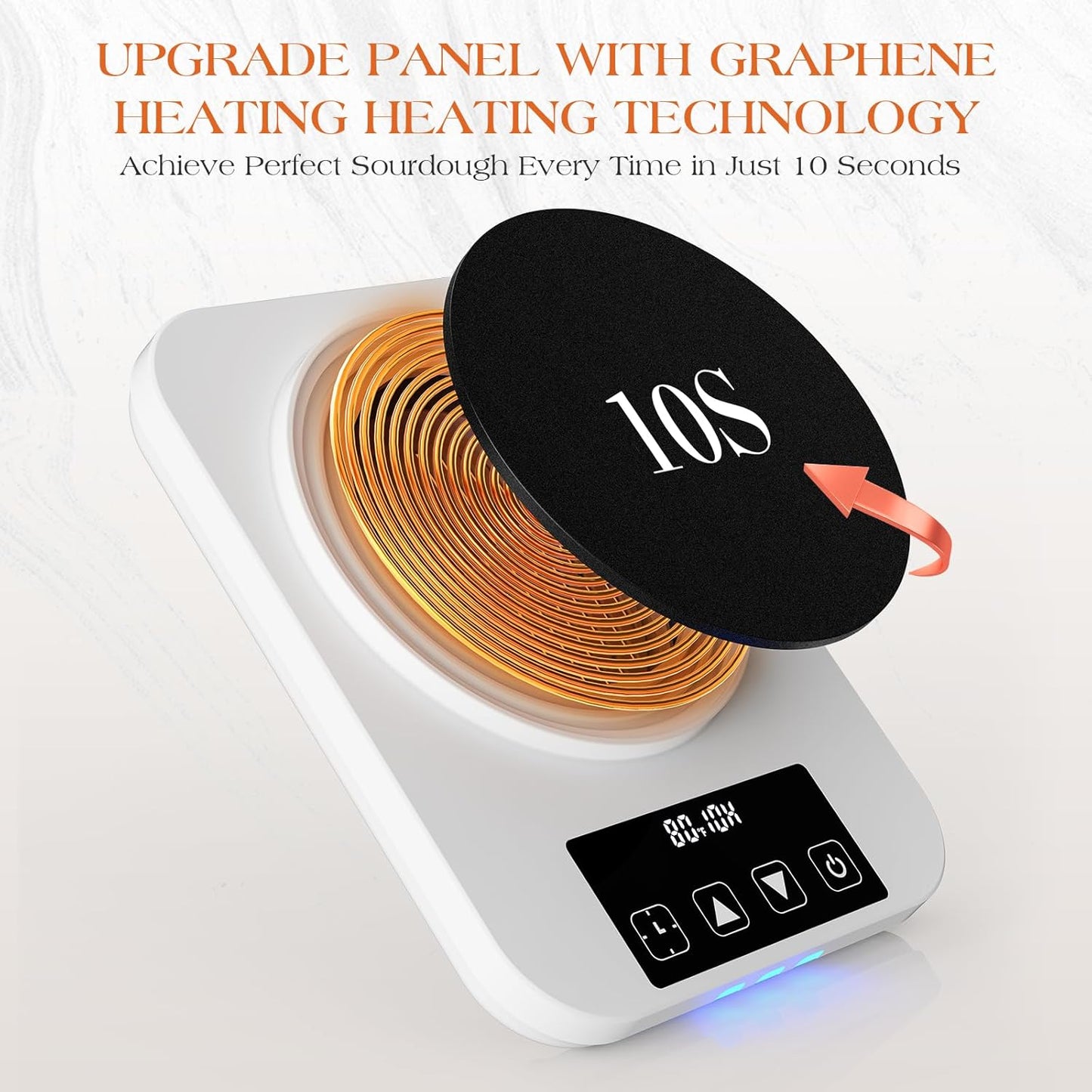 Sourdough Starter Warmer 2025 with Precise 1°F Control (70–100°F), Sourdough Warmer, 4.3" Heating Pad, 12H Auto Timer, USB Powered Fermentation Mat for Sourdough Jar, for Home Bread Baking