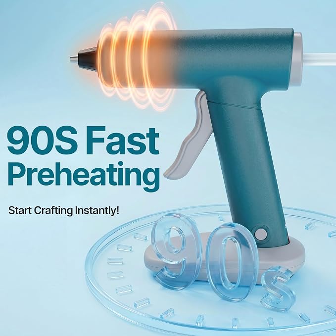 Cordless Hot Glue Gun, Fast Preheating
