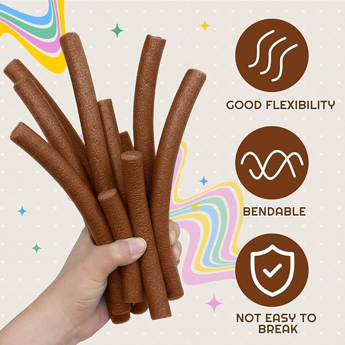 Frienda 5/8 Inch x 40 Ft Brown Foam Noodles