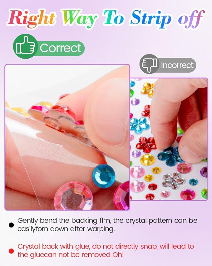 6124Pcs Gem Stickers-Self-Adhesive Face Jewelry Stickers, Acrylic Gems DIY