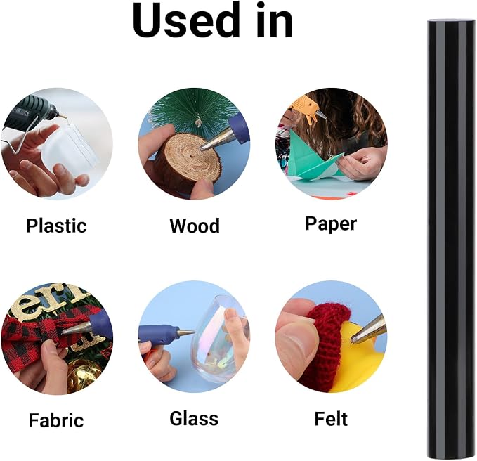 72 Pack Black Hot Glue Sticks, Decoration, Car Dent Repair, Gluing Project