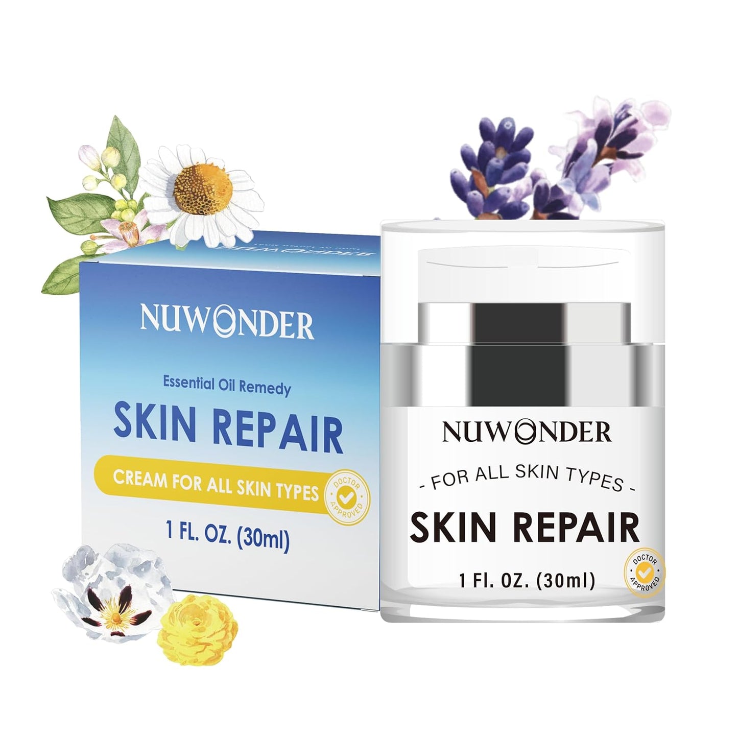 Natural SKIN REPAIR. Clinically tested Aromatherapy. Powerful Essential Oil. Eczema, Dermatitis, Diaper rash, and Sensitive skin. For all skin types. Hypoallergenic, Vegan, Paraben Free. 30ml BOTTLE