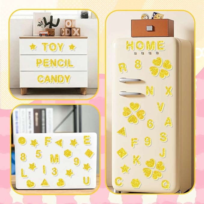 784 Pcs Foam Letter Stickers Glitter, Self-Adhesive Glitter Alphabet Stickers 1