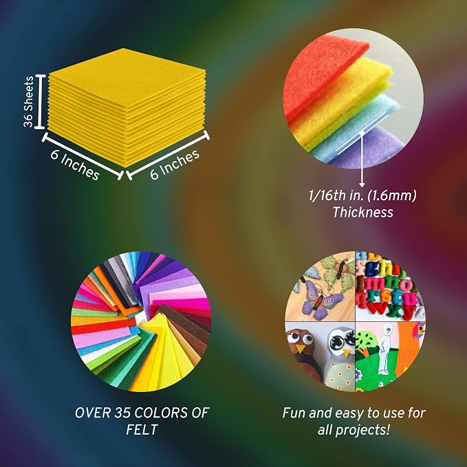 FabricLA Acrylic Felt Sheets for Crafts