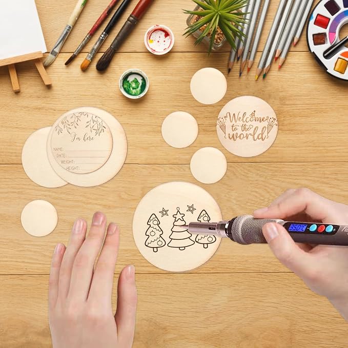450 Pieces Unfinished Wood Circles