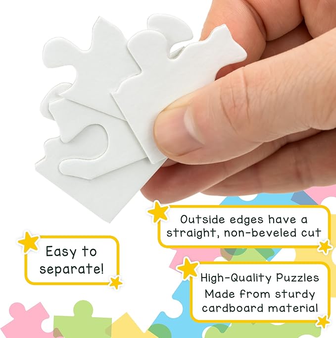Hygloss 24 Blank Heart Puzzles – 8.5 x 9.5 Inches