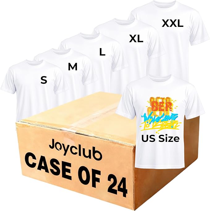 Joyclub White T Shirts Polyester Bulk Sublimation Blanks Wholesale Unisex Crew
