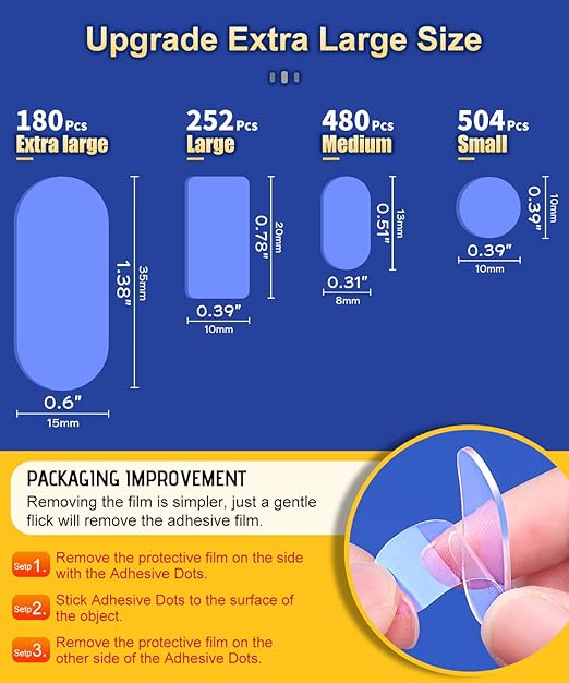 PHIXBEAR Extra Large Mounting Putty No Residue, Strong Double Sided Glue