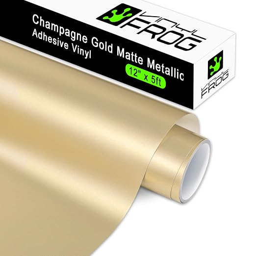 VINYL FROG Matte Metallic Gold Adhesive Vinyl, Car and Other Stickers