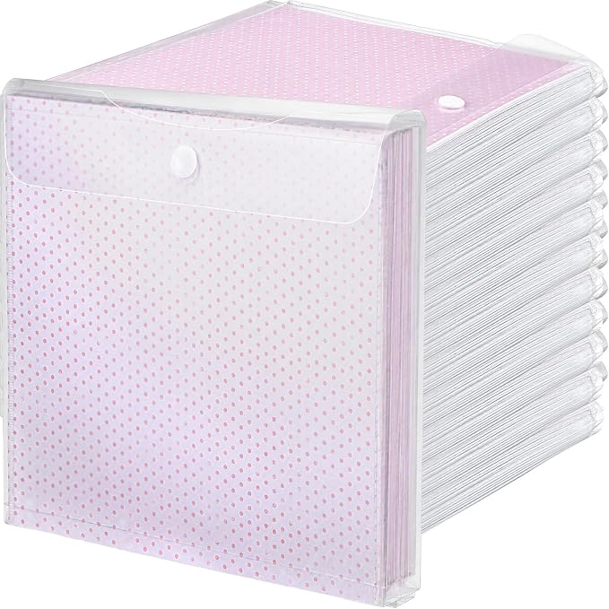 Henoyso 24 Pcs 12 x 12 Scrapbook Paper Storage Organizer Top Loading Plastic
