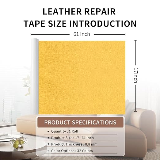 Leather Repair Patch Tape, Car Seat, Vinyl Leather Repair Kit