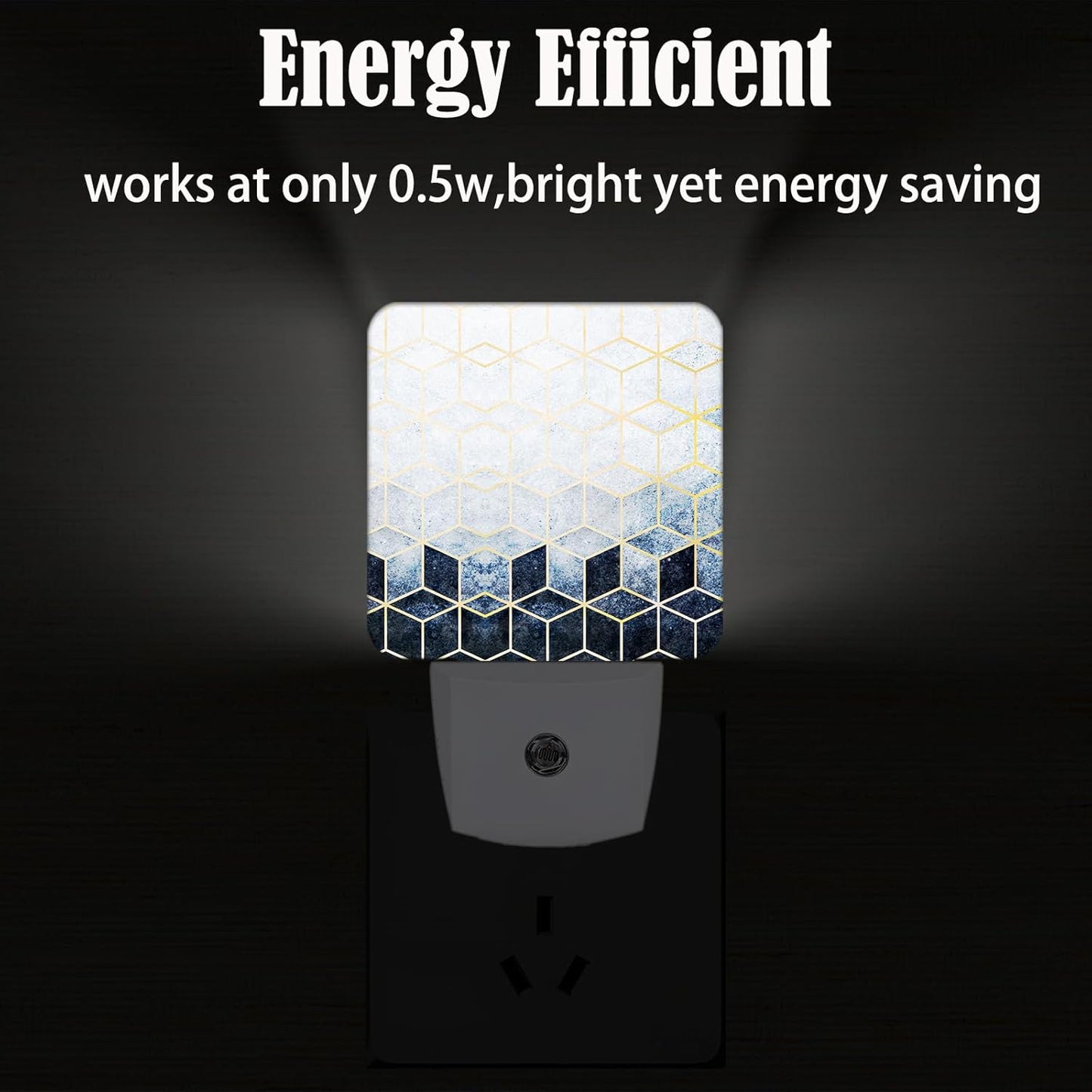 Black Grey Cubes Night Light,Plug-in Nightlights Auto Sensor Night Lamp Dusk-to-Dawn Lamp Home Decor for Nursery Children Girls Boys