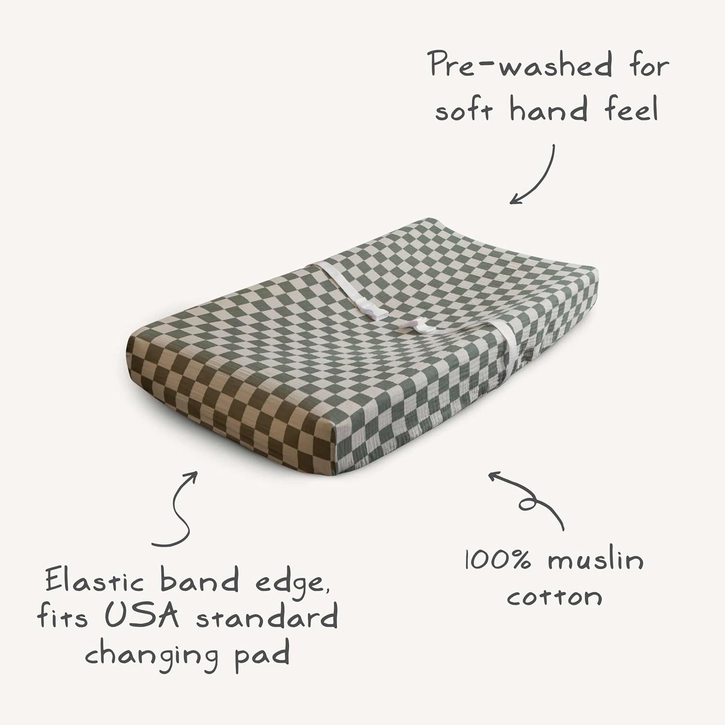 mushie Extra Soft Muslin Fitted Changing Pad Cover (Sun)