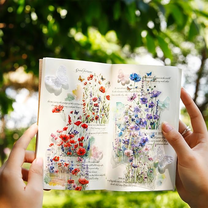 160 Pcs Wildflower Stickers, Waterproof Botanical Stickers