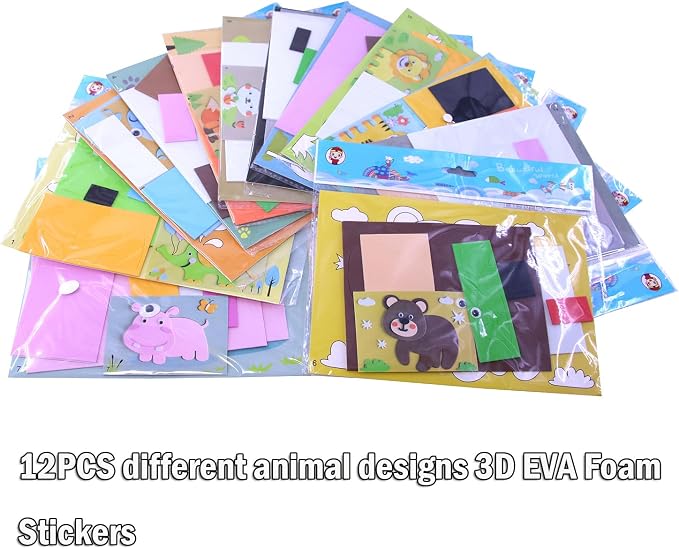 Lovyan 3D EVA Foam Stickers for Toddlers 12PCS Sticky Foam DIY Craft Preschool