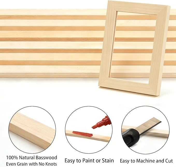 20PCS Square Wooden Dowels, 3/8" X 3/8" X 12"Square Dowels | Beautifully
