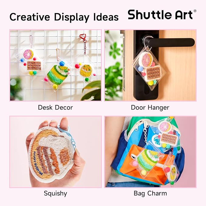 Shuttle Art 105 Pcs Magic Foam Texture Painting Kit Dessert Series: 24 Dessert