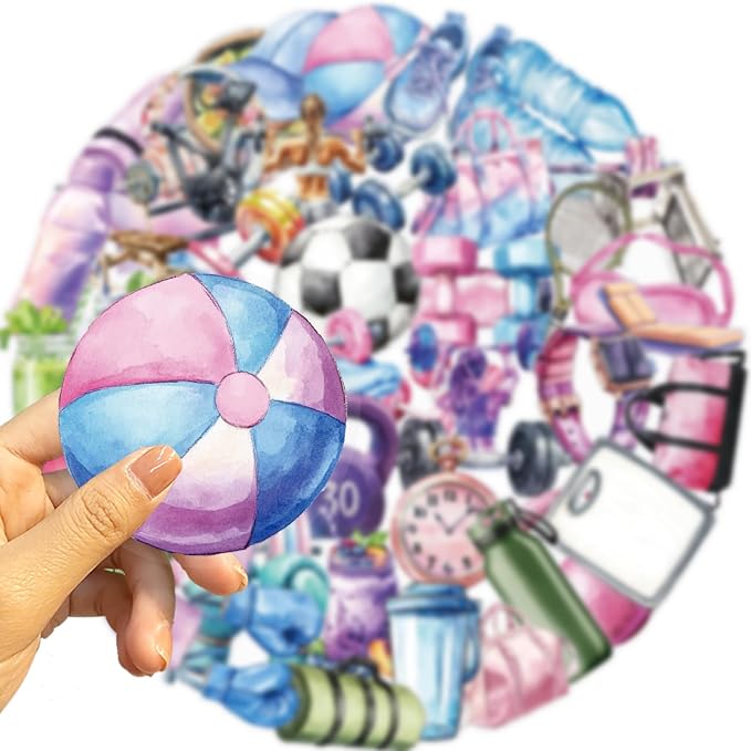 50Pcs Aesthetic Fitness Stickers, Waterproof Vinyl Workout Equipment