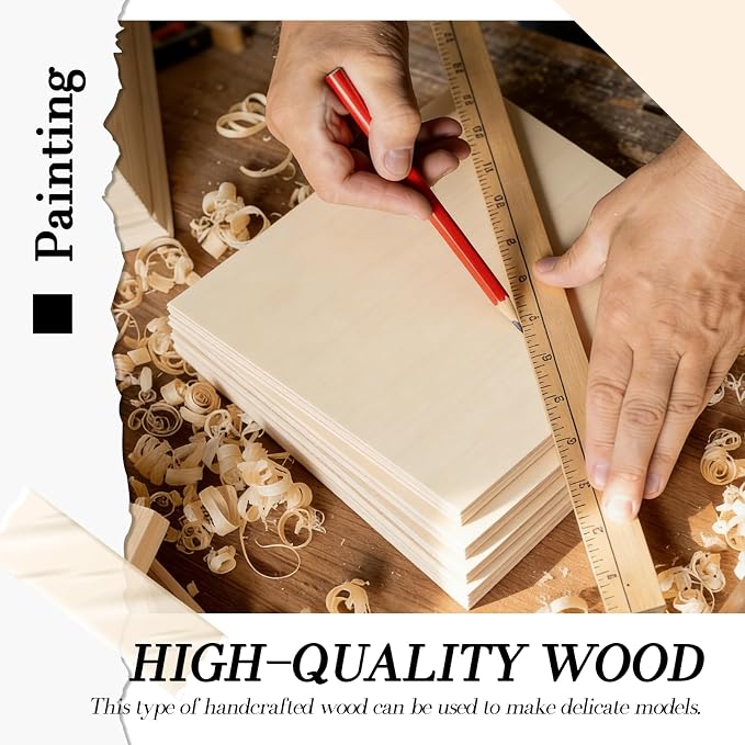 32 Pcs Basswood Sheets 12"x12"x1/8" Balsa Wood Sheet Thin Plywood Engraving