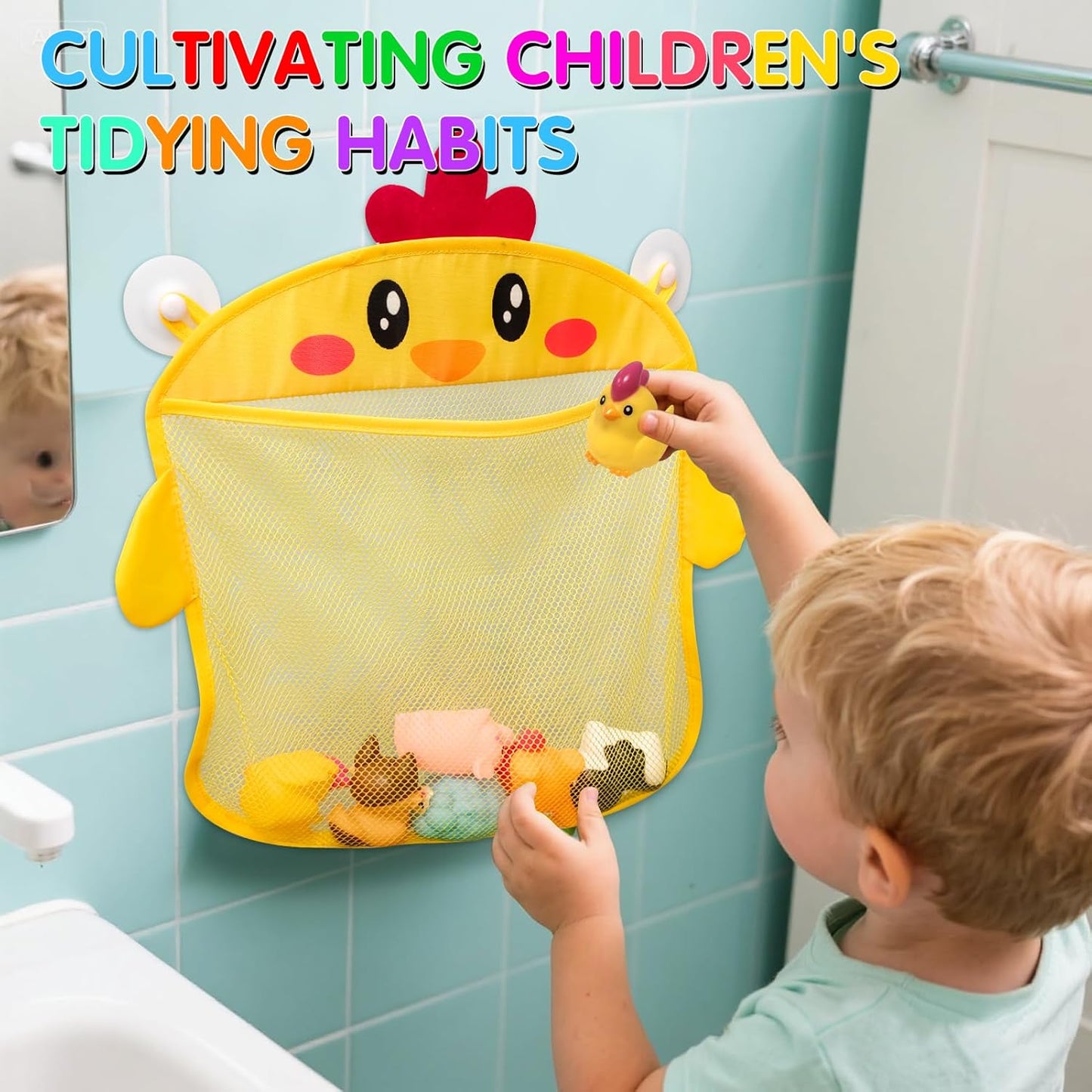 No Hole Mold Free Bath Toys for Toddlers 1-3, Animal Water Toys for 6-12 Months Infants with Storage Bag, Soft Squeezable Water Toys for Babies and Toddlers, for Pool, Bathtub, Beach, Tub