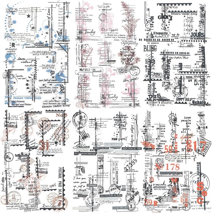 180PCS Vintage Transparent Border Landscape Scrapbooking Stickers