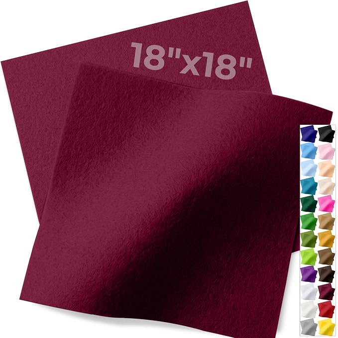 IONTACH 18" X 18" Soft Felt Sheets 1.6mm Thick | Acrylic Felt Fabric Sheets