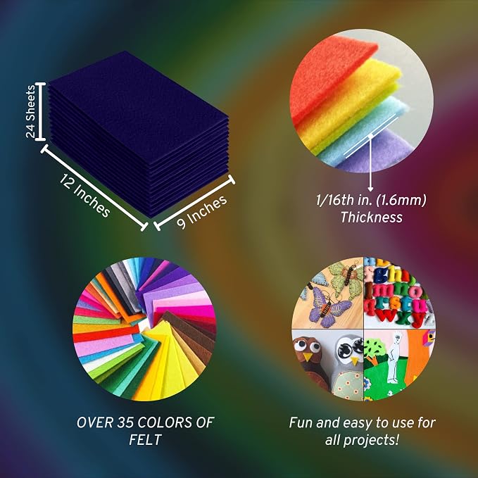 FabricLA Acrylic Felt Sheets for Crafts